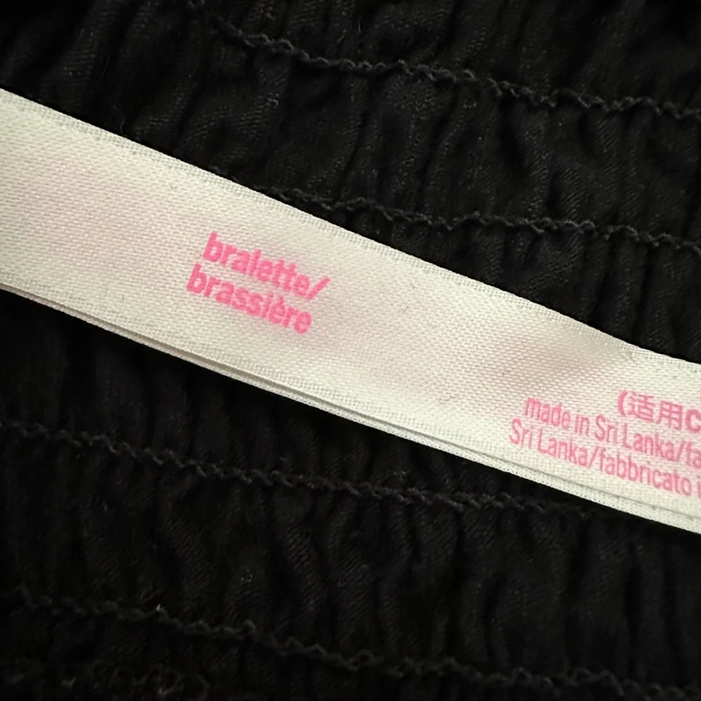 PINK Victoria’s Secret Smocked Bralette in Black Size Medium Women’s - Picture 11 of 17